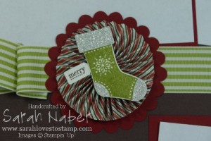 Stitched Stockings Scrapbook Page Closeup